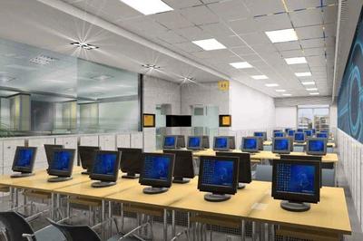 图书馆电脑室装修效果图——打造高效科技学习空间